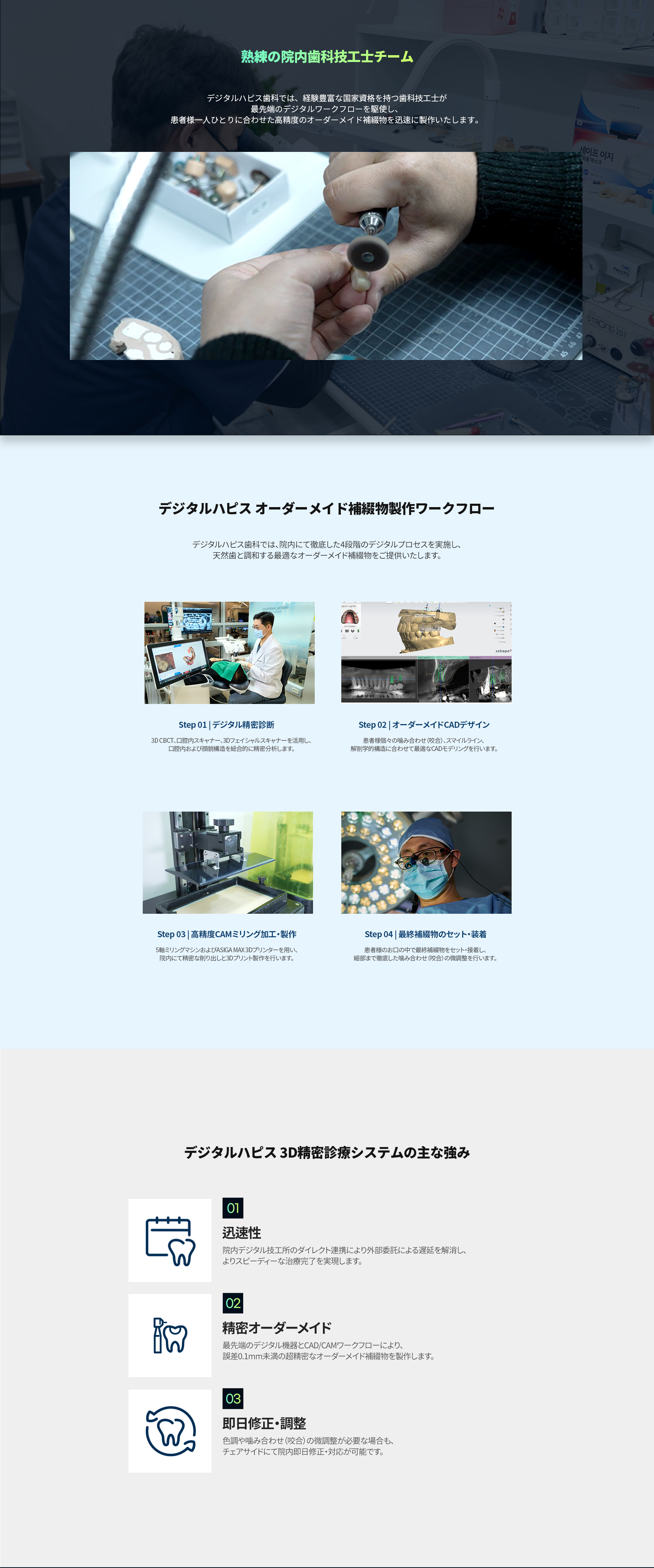 デジタル歯科診療 オーダーメイド補綴物の製作工程 PC用画像
